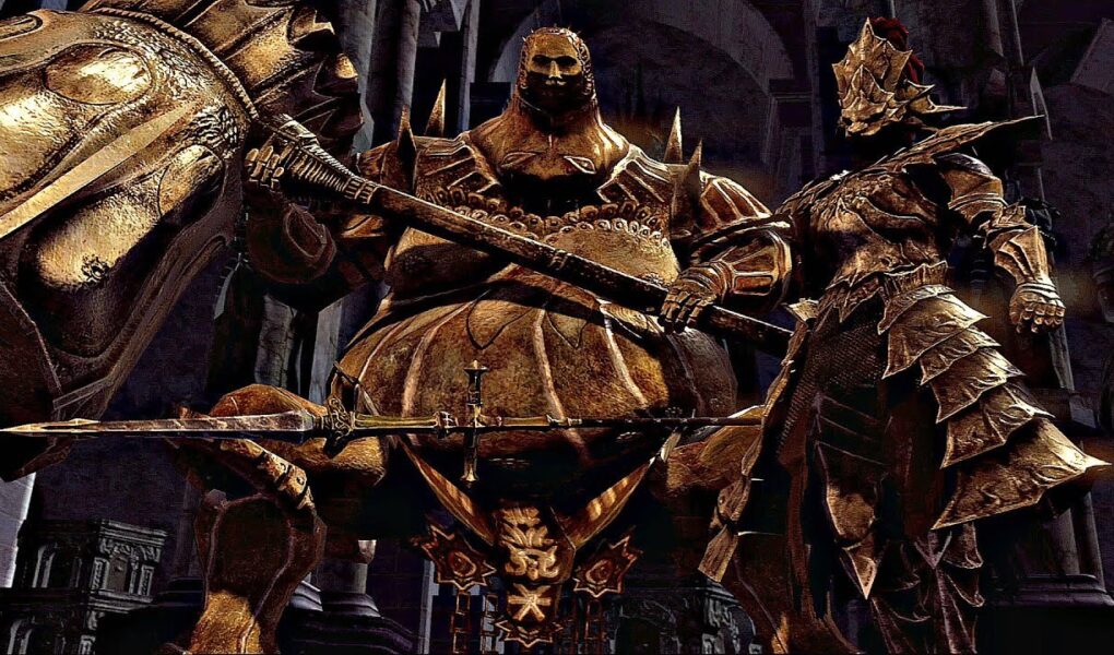Image showing hard gaming bosses like Ornstein smough from dark souls