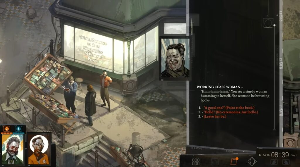 Disco Elysium dialogue and gameplay screen