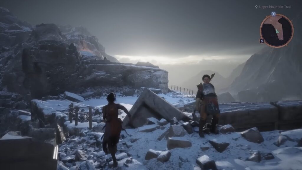 Dragon age the veilguard character walking through the world gameplay scene