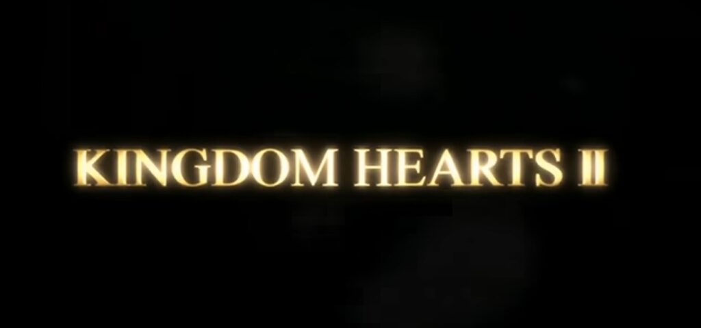 kingdom hearts 2 main game title on black background