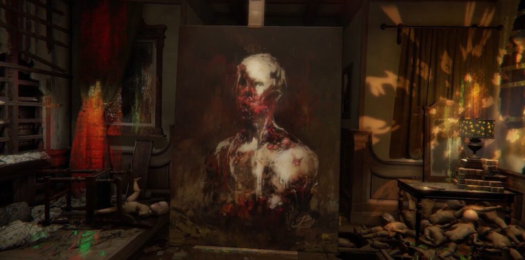 layers of fear room showing pictures and photos