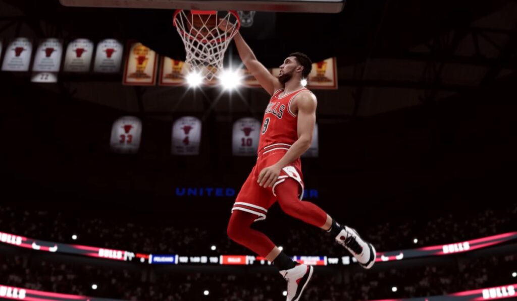 nba 2k23 basketball jumping and scoring a basket