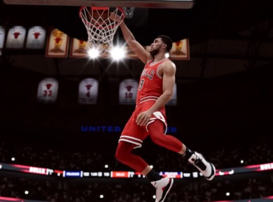 nba 2k23 basketball jumping and scoring a basket