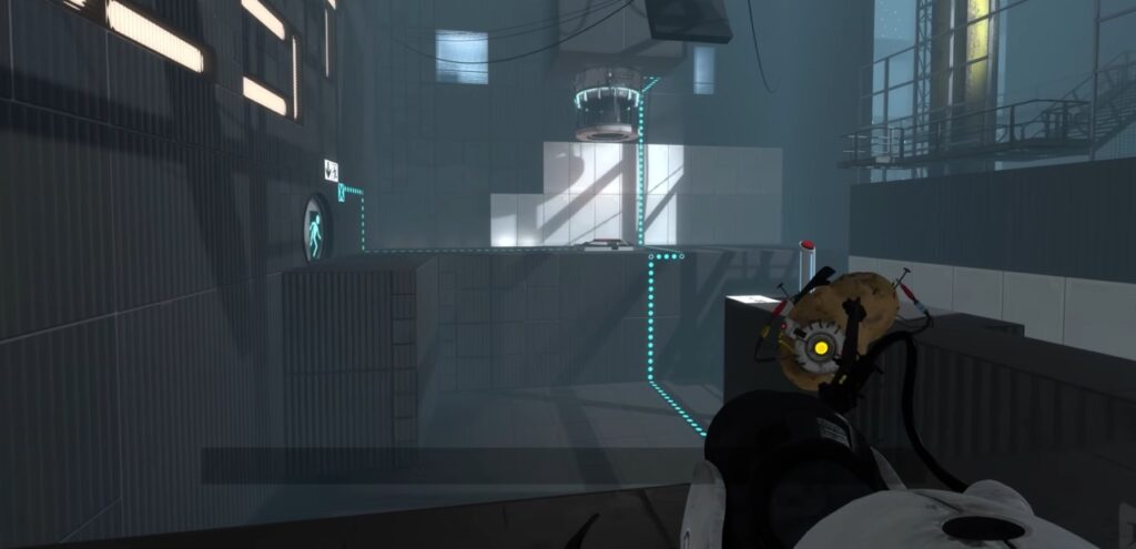 portal 2 showing environmental clues