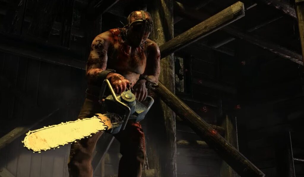 the evil within man holding chainsaw