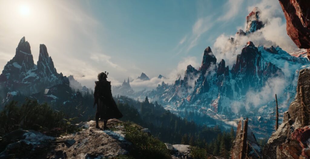 The Witcher 4 Ciri Standing in front of a mountain