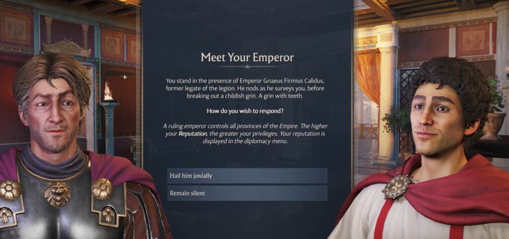 anno 117 pax romana meet your emperor selection screen
