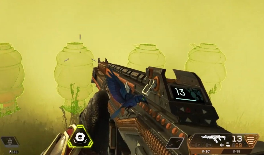 apex legends caustic gas trap set up