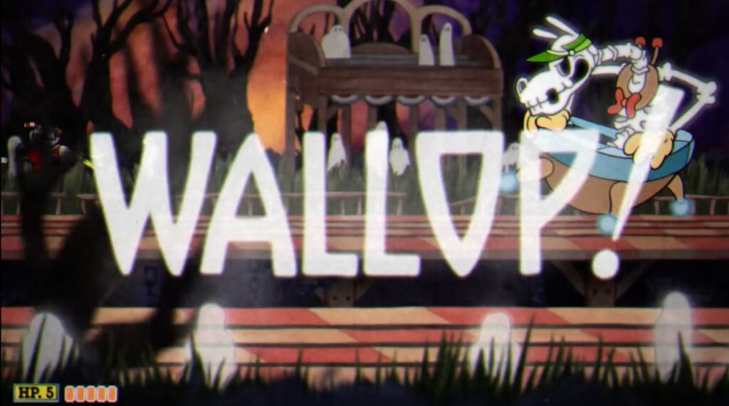 cuphead ghost horse boss wallop scene