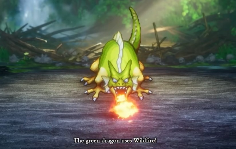 Dragon Quest I & II HD-2D remake dragon breathing fire