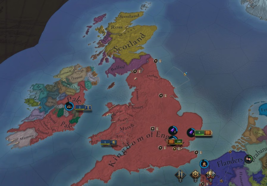 Europa Universalis V showing the kingdom of england