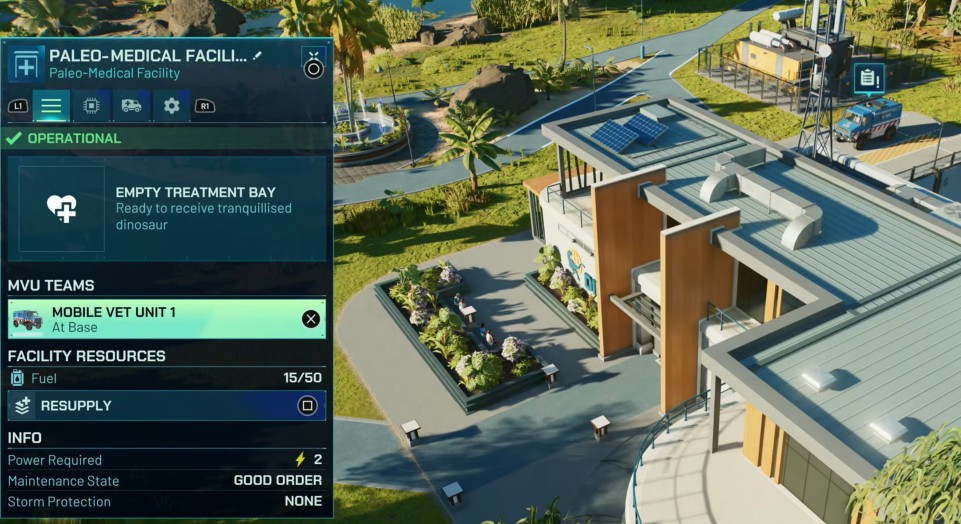 Jurassic World Evolution 3 medical faciliity