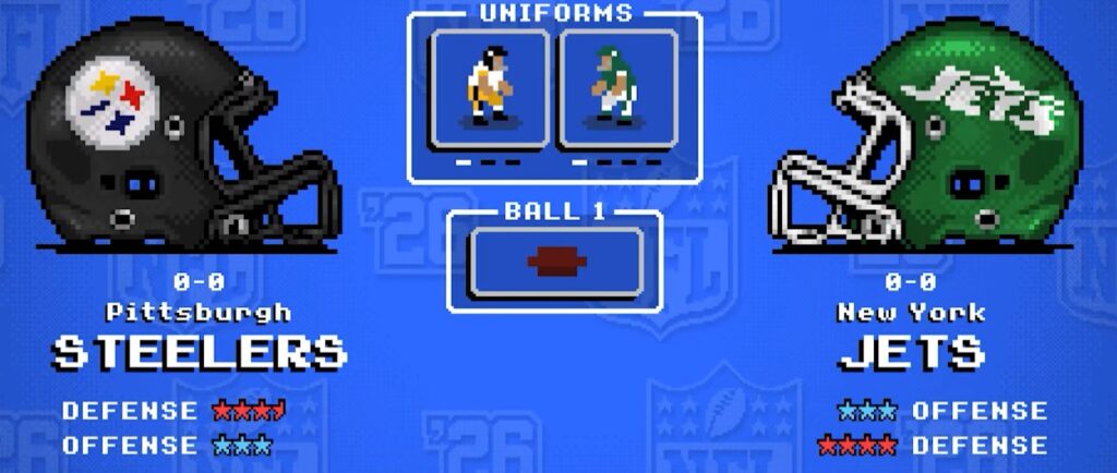 retro bowl 26 steelers vs the jets screen