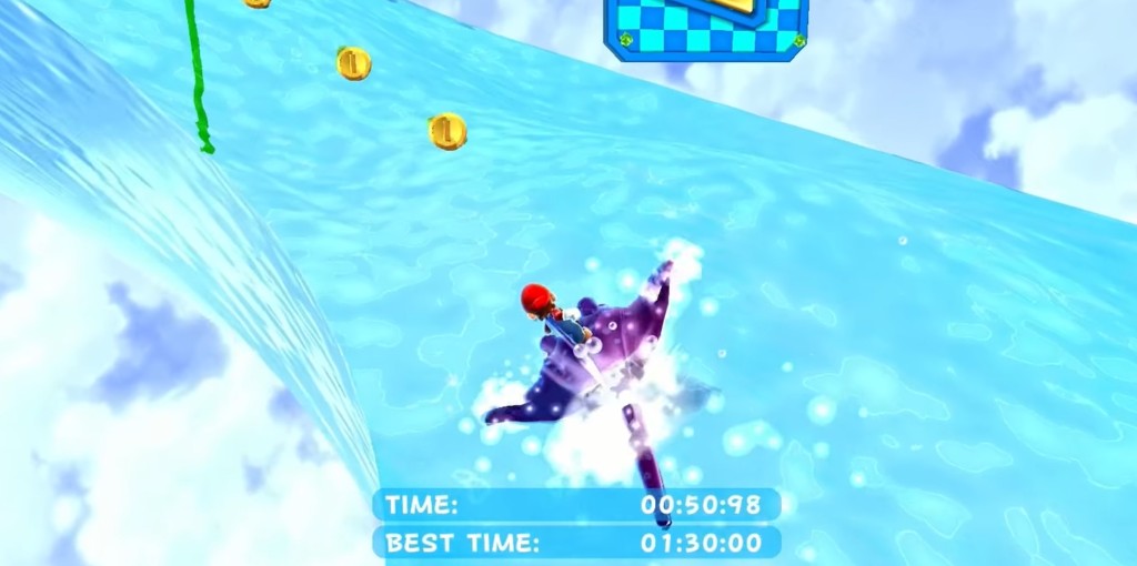 super mario galaxy race on water