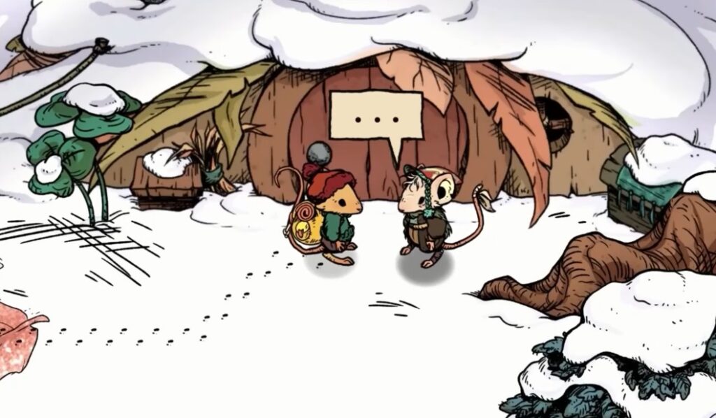 Winter Burrows story gameplay scene