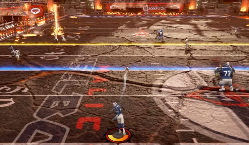 mutant football league 2 throwing ball into the field