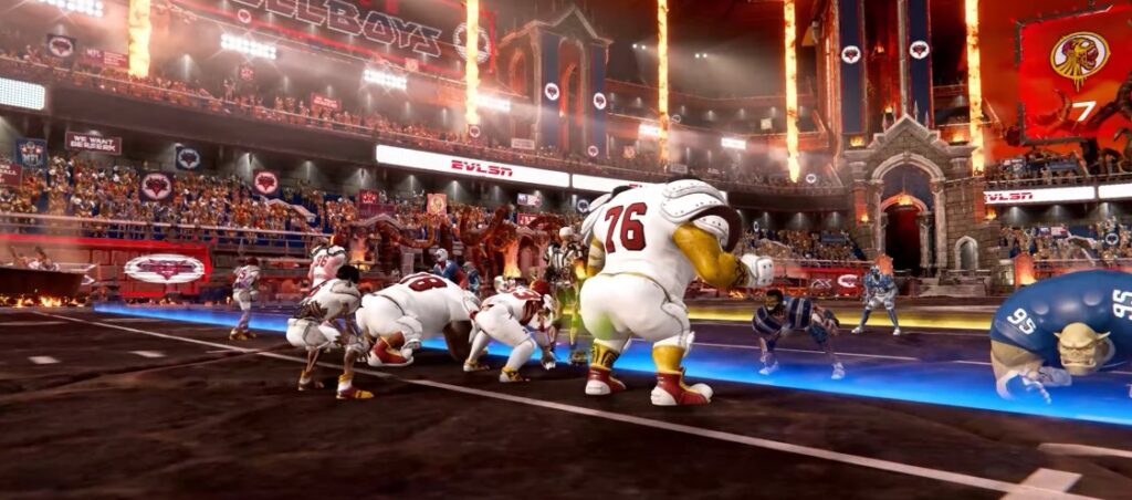 mutant football league 2 players at the starting position