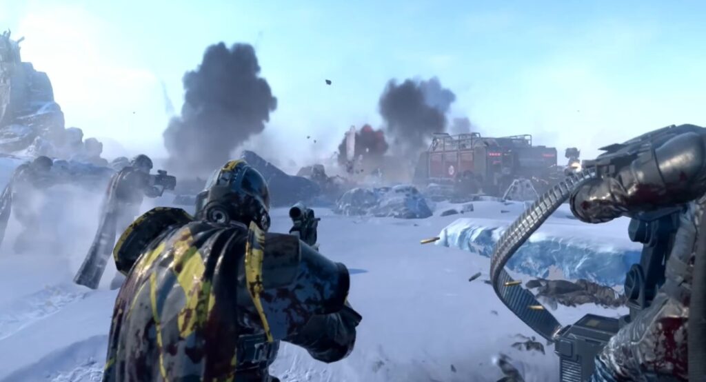 helldivers 2battle in the snow