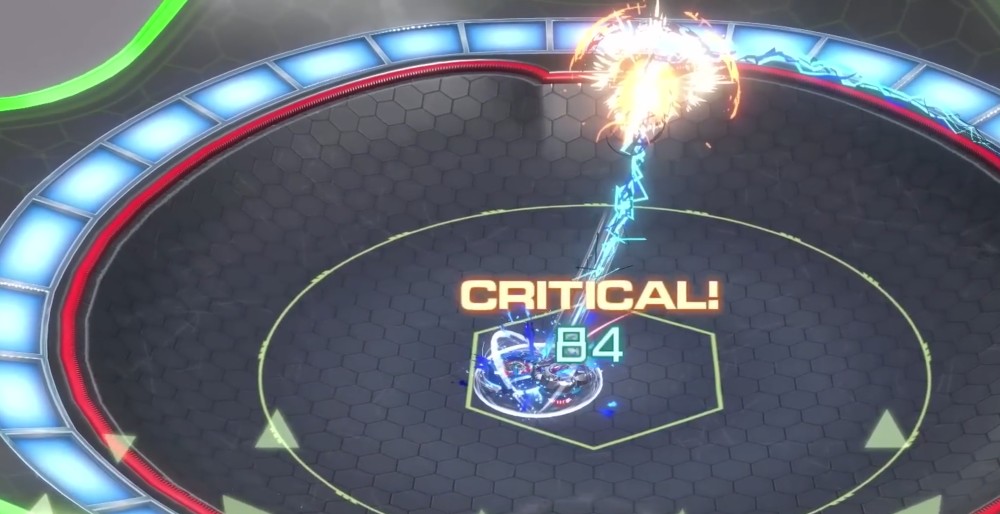 Beyblade x xone battle showing critical hit