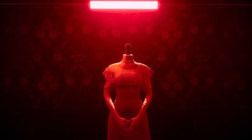 she's leaving red light and dress.