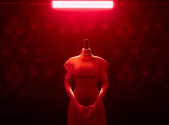 she's leaving red light and dress.