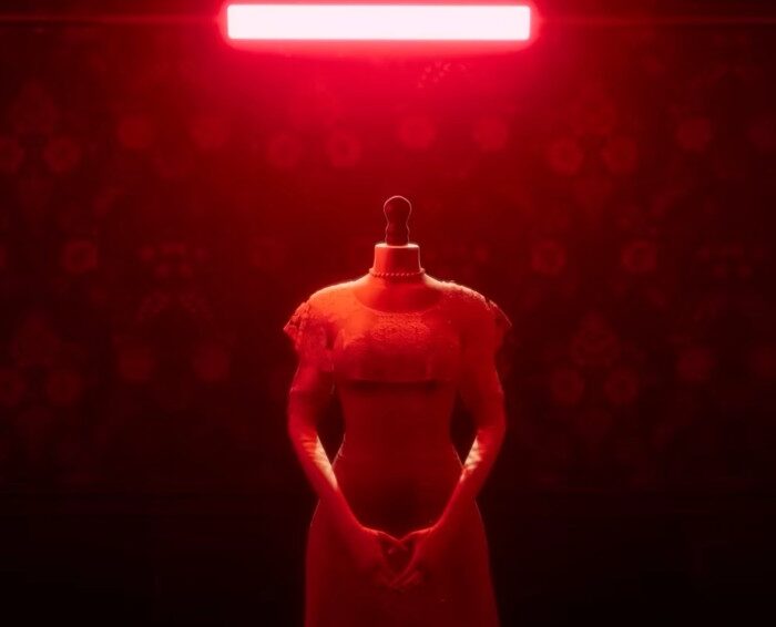 she's leaving red light and dress.