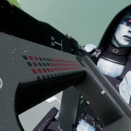 marathon assassin shell closeup holding weapon