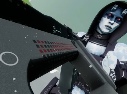 marathon assassin shell closeup holding weapon