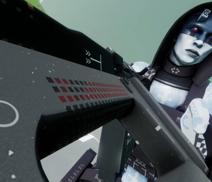 marathon assassin shell closeup holding weapon