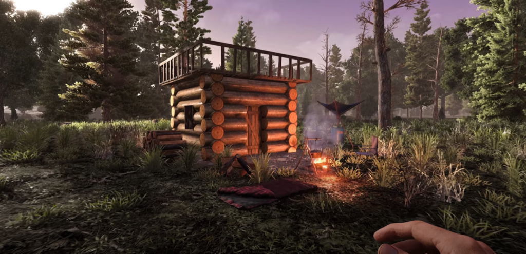7 Days to Die gameplay showing a player exploring a forest