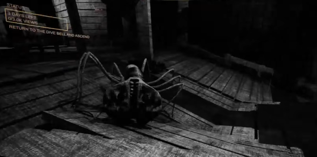 Content Warning players facing a spider attack during co-op horror gameplay.