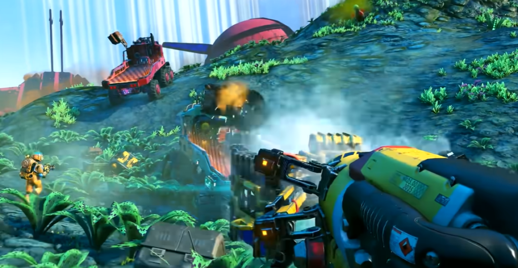 no mans sky players exploring planet